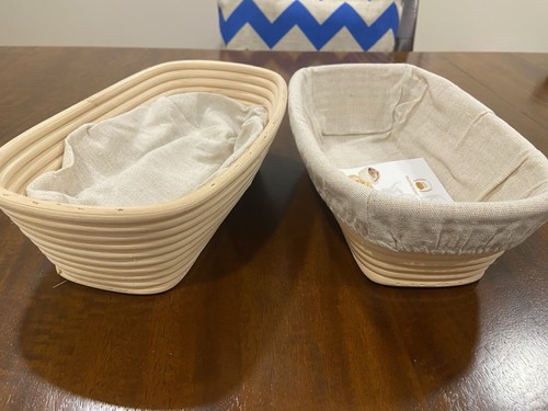 Set oval banneton bread - of,