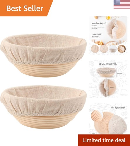 Set round rattan bread - 2,